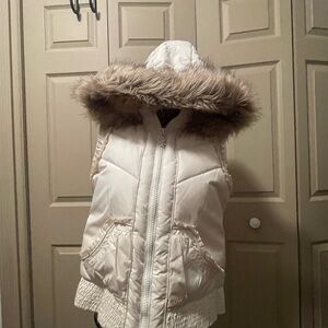 Betsey Johnson Puffer Vest with Removable Faux-fur Hood